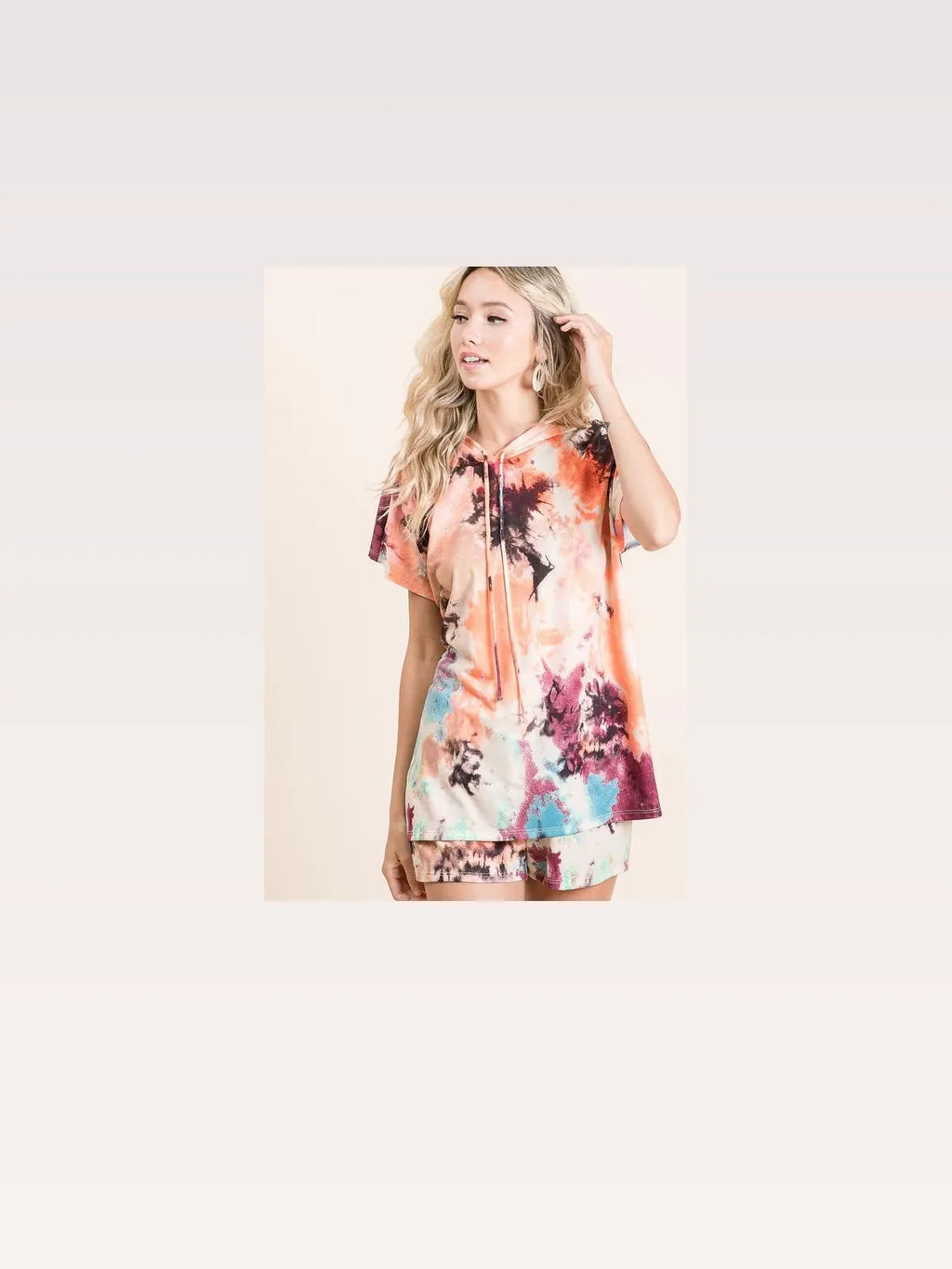 Stylish Tie-Dye Cotton Hoodie with Adjustable Drawstring